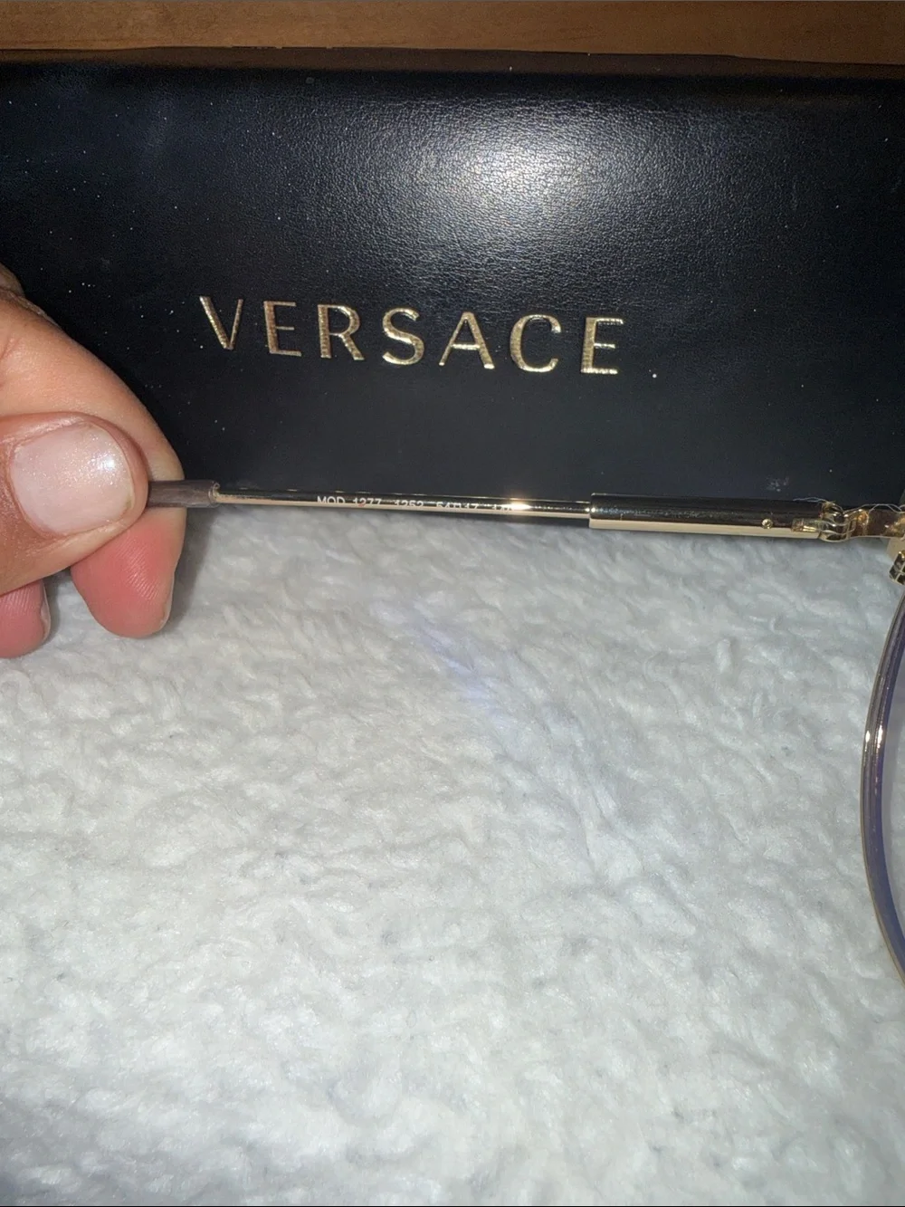 Versace Gold and Black Cat-Eye Women's Glasses